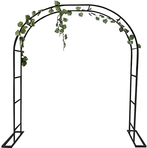 Arche de jardin noire de qualité supérieure pour plantes grimpantes, tonnelle en fer robuste avec assemblage facile, 2,4 m de large x 2,2 m de haut, idéale pour les roses et les fleurs
