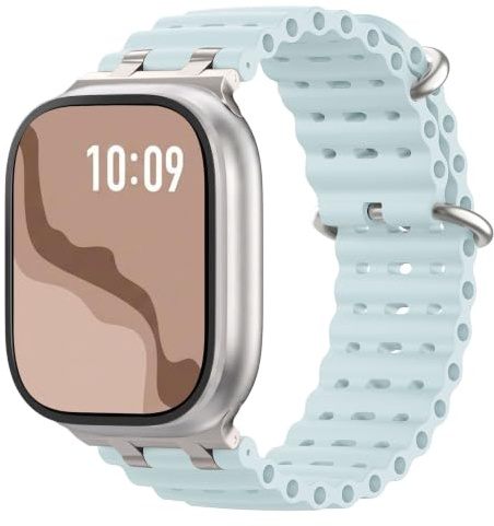 Astorgos Correa Ocean Mejorada Compatible con Apple Watch 42/44/45/46/49mm | Para iWatch Ultra 3/2/1,S11/10/9/8/7/6/5/4,SE 3/2/1, para Hombre y Mujer, Conector Metálico, Silicona, Deportiva, Bicolor