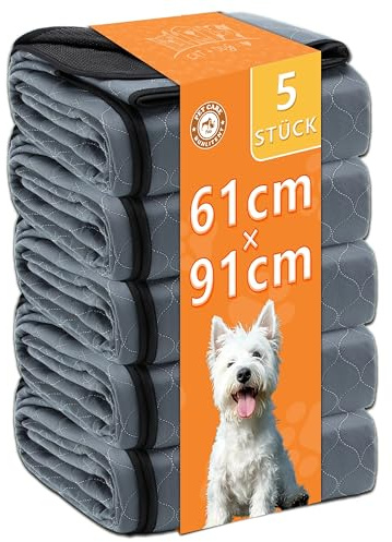 Bunlitent Wiederverwendbare Hundematten 5er Set , Waschbare, 61x91 cm | Wiederverwendbare, schnell absorbierende Urinunterlage für Welpen und inkontinente Hunde