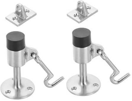 HAWILLOSCH 2sets Fermaporta Parete Gancio Blocca-rumore Per Porte Pesanti Resistente Alle Condizioni Esterne Protezione Da Parete Per Bagno e Casa