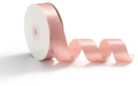 AOKSUNOVA 25mm x 23m Geschenkband Schleifenband Satinband Dekoband für Hochzeit Geschenkverpackung Bänder zum Basteln Altrosa