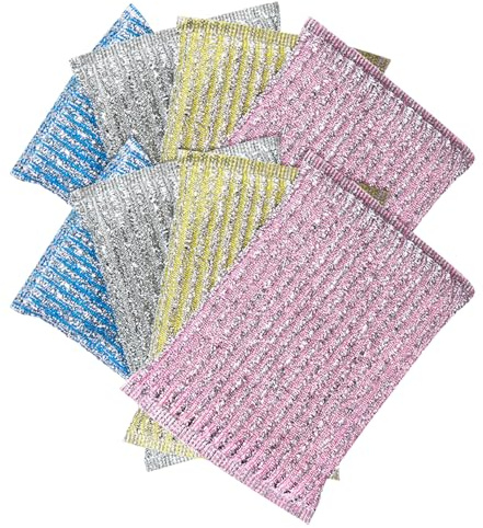 EHDWXVZM 8 Pezzi di Panno per La Pulizia di Spugne, Spazzola per La Pulizia Multifunzionale, Strumenti di Rimozione del Grasso, Strumenti per La Pulizia della Cucina, Forniture per La Cucina.