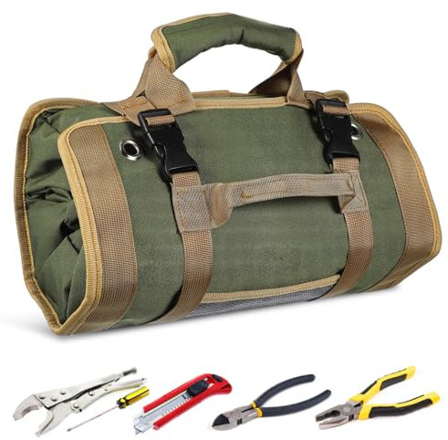 Lurrose Kit De Hardware Roll Roll Bolsa De Herramientas Con Ruedas Organizador De Herramientas Manuales Bolsas Y Estuches Para Herramientas Organizador De Herramientas Mecánicas Con Llave