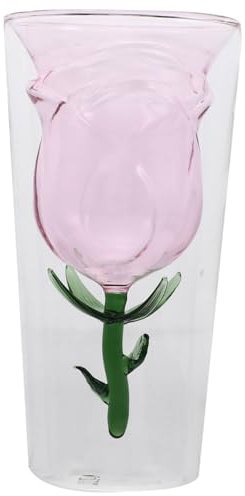 Cabilock Verre à Vin Forme De Fleur De Rose Pour Fête Pour Vin Rosé Ou Cocktail Élégant