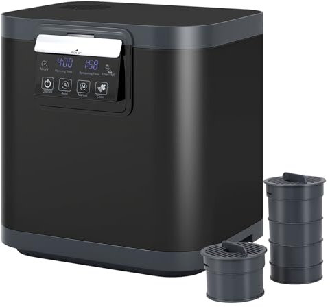 TANGZON 4L Electric Composter, Odorless Smart Automatic Compost Bin with Auto-Cleaning Mode & Carbon Filters, Indoor Countertop Composting Machine for Kitchen Waste Apartment Garden