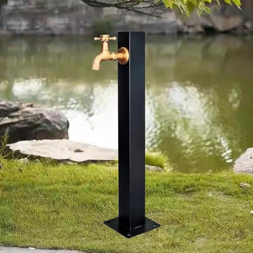 Freistehende Garten-Wassersäule mit Wasserhahn, 95 cm, vertikaler dekorativer Springbrunnen und Wasserspender, Hydrant für Hof und Terrasse, stilvolles Wasserspiel