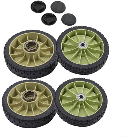 Set di 4 ruote di ricambio per tosaerba da 20 cm, in metallo e plastica, kit di ruote anteriori e posteriori per tosaerba Honda, kit di ricambio per ruote anteriori e posteriori da 20 cm