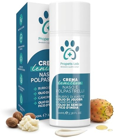 Propets Lab Crema Polpastrelli Cane 100 Ml, Balsamo Zampe e Naso Cane, Idratante, Protettiva e Lenitiva per Uso Quotidiano con Burro di Karitè e Olio di Fico d'India Ideale in Estate ed Inverno