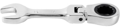 Ausi Llave combinada de trinquete flexible de cabeza flexible métrica corta de 13 mm, 72 dientes