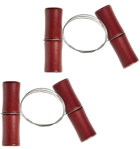 2PCS Clay Wire Cutters, Pottery Cutting Tools, Ceramic Sculpting Tool Set | Braided steel wire, brown rosewood grips; 2 cutters, 50cm line, 8.5cm handles, for clay, soap, cheese and pottery crafts
