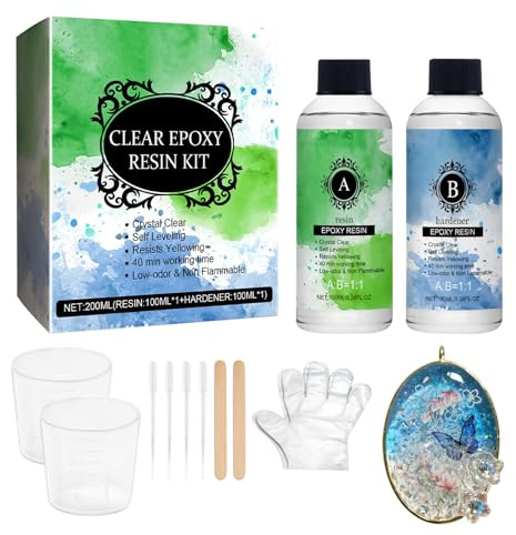 Epoxy Resin Kit 2X3oz | Craft Resin Epoxy Kit Clear,Hardener Anti-Yellowing Self-Leveling High-Gloss Fast-Curing for Repair Jewelry Art River Table