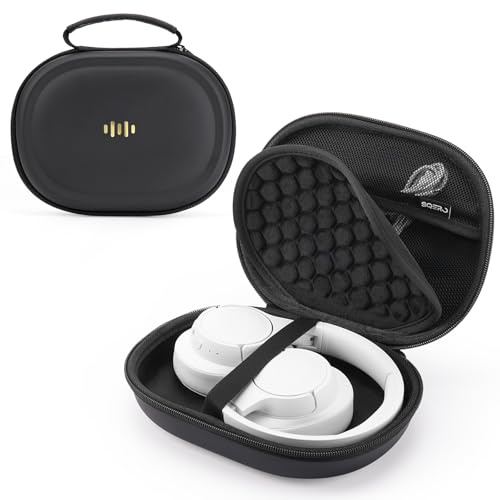 Étui Rigide pour Casque Over-Ear pour JBL Tune 720BT/520BT/770NC/670NC/Soundcore Q20i/Bose, Matériau PU de Haute Qualité, Housse Portable Adaptée à la Plupart des Casques Pliables à Poser Plat