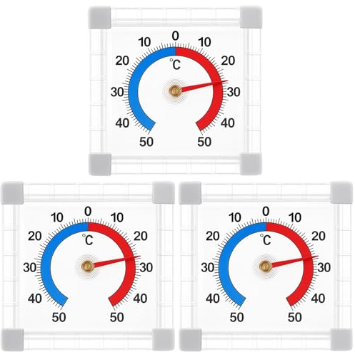 3 Pack Self Adhesive Fensterthermometer Aussen, digitales Außenthermometer, wetterfest, genaue Messung der Temperatur, geeignet für Fenster und Innen Und Aussen