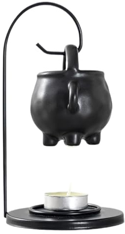 Keramik Hexenkessel Duftlampe Teelicht, Hexen Duftlampe Für Ätherische Öle, Gothic Stövchen Für Duftöle, Halloween Deko