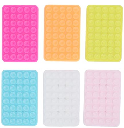 Supporto per custodia per telefono a ventosa, 6 pezzi Supporto universale per telefono fluorescente in silicone antiscivolo con ventosa adesiva su entrambi i lati Cover posteriore