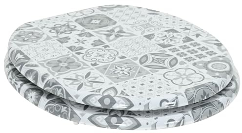 Solivagant Soft-Close Toilettensitz Grau 44 x 38 cm MDF-Platte, Heimwerkerbedarf,Sanitärbedarf,Zubehör für sanitäre Anlagen,Bidetzubehör,Toilettensitze, 3.2 kg-42027202