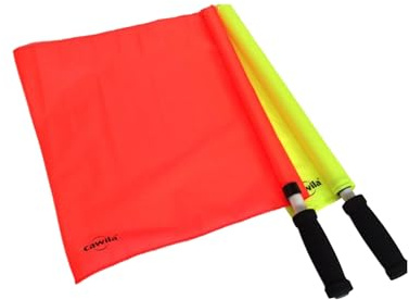 Cawila Schiedsrichterfahnen Set, rot & gelb, Fahnen für Linienrichter