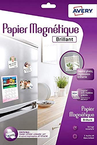 Avery 3 Blatt Fotopapier magnetisch – A4 – Eindruck Tintenstrahldrucker – glänzend (c9420)