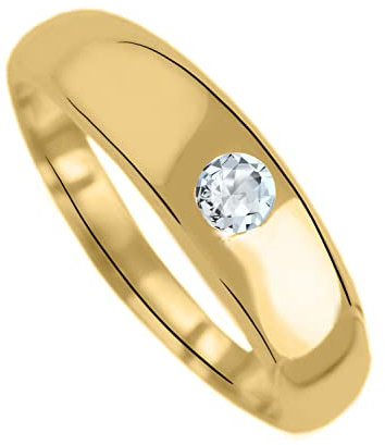 My Gold Anhänger Taufring (Ohne Kette) Echtes Gelbgold 333 Gold (8 Karat) Mit Zirkonia Ø 10mm Goldanhänger Birthy V0003649