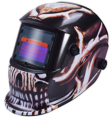 Nuzamas ad energia solare saldatore auto-oscurante maschera saldatura protezione per il viso per ARC TIG MIG grinding taglio al plasma con paralume regolabile gamma DIN4/9 - 13 UV/IV Cool Skull
