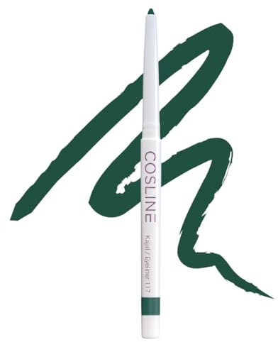 COSLINE Kajal Eyeliner Darkgreen 117, Wasserfest, Cremig, Stark pigmentiert