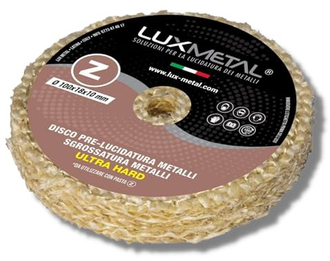 Lux Metal Disco Lucidatura Ultra Hard 100 mm In Sisal Pura Dischi Per Lucidare A Specchio Acciaio Inox Metalli Sgrossatura Alluminio Ruota Lucidante Per Trapano Mola Elimina Graffi Ottone Rame Ferro