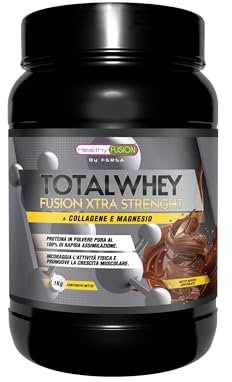 Healthy FUSION Proteine di Assimilazione Rapida del Siero di Latte con Collagene e Magnesio, Aumenta la massa e il recupero muscolare, Migliora l'allenamento sportivo, 1000g (Cioccolato)
