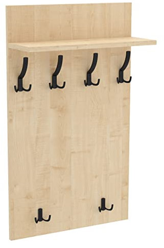 AKKE 120x60 | MAXI Garderobenpaneel Wandgarderobe Garderobe Wandpaneel Kleiderstange SCHWARZ | AHORN