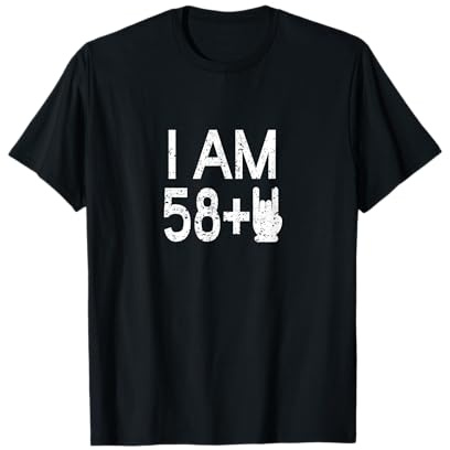 60. Geburtstag I Am 58+2 Rock und Metal Musik Pommesgabel T-Shirt