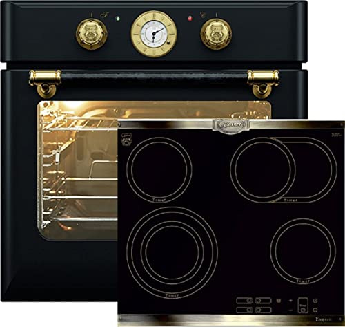 Kaiser Ensemble de cuisine Four encastrable autarcique EH 6432 BE Eco+KCT 6385 Em, Rétro, Electrique, tournebroche, 10 fonctions+plaque de cuisson vitrocéramique High Light 60cm