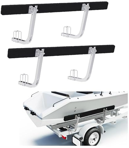 ECOTRIC 61 Adjustable Boat Trailer Bunk Board Guide-On Rails Rustroof Galvanized Steel Ski Boat Fishing Boat Sailboat Trailer 2PCS Adjustable