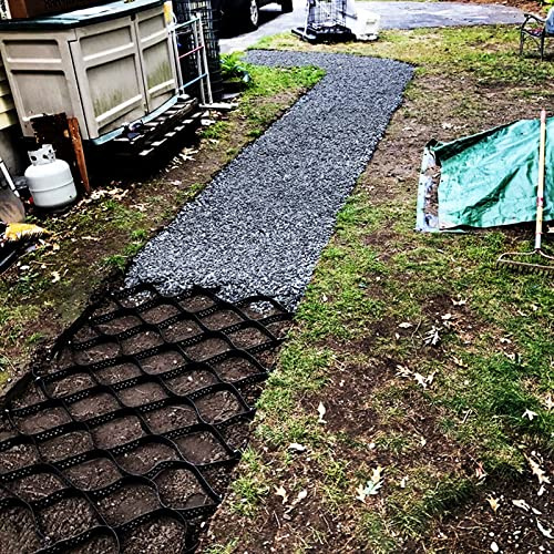 ERRULAN Kiesgitter Gartenkiesgitter Stabilisator, Straßenfertigersystem Für Die Auffahrt Und Das Parken Von Wohnmobilen, Polyethylen-Wabengitter Landschaftsauffahrt Kiesbodengitter
