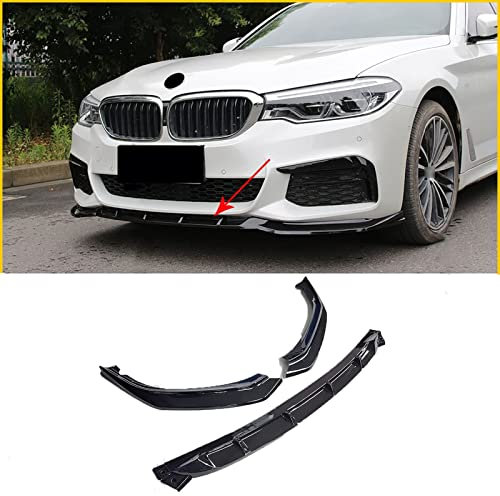 MAGII Auto Frontlippe Spoiler für BMW 5 Series G30 G31 2017-2020, Frontstoßstange Lippe Spoiler FrontstoßStangenlippe Auto Frontlippe Splitter Spoiler Wing, Autoschutz Body Kit,B Glossy Black