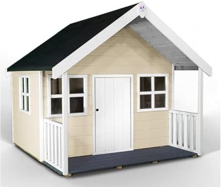 Bella Wooden Playhouse - (Oyster White)