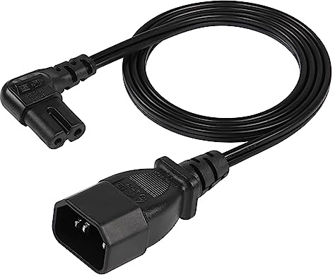 CERRXIAN Cavo adattatore CA IEC 320 da C14 a C7, 18 AWG, da IEC 320 C14 maschio a C7 femmina angolare, cavo di alimentazione CA standard 10 A/250 V per TV LED, fotocamera, stampante, ecc