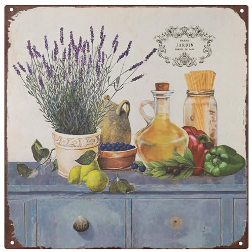 Moritz Blechschild 30 x 30 cm Paris Jardin Lavendel Gemüse Obst Deko Metallschild Retro Vintage Retro Sprüche lustig