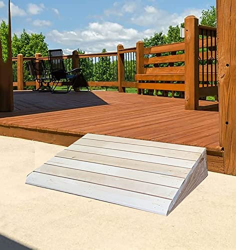 Rollstuhlrampe Rollstuhlrampe aus Holz, Schwellenrampe, rutschfest, extra breite Türöffnung, Behindertenrampe für Hausgartentreppen, Rollerrampe Robust