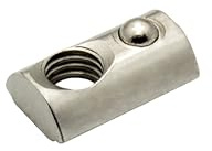 KLAK 20 - Edelstahl Nutenstein mit Federkugel und Steg M5 Nut 6 für Aluprofil 20-er - 100 Stück