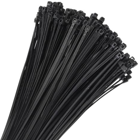 sourcing map 400pcs 6 Inch 22 Lbs Cable Zip Ties Self-Locking Small Nylon Cable Tie Wraps 4mm for Cord Management, Black