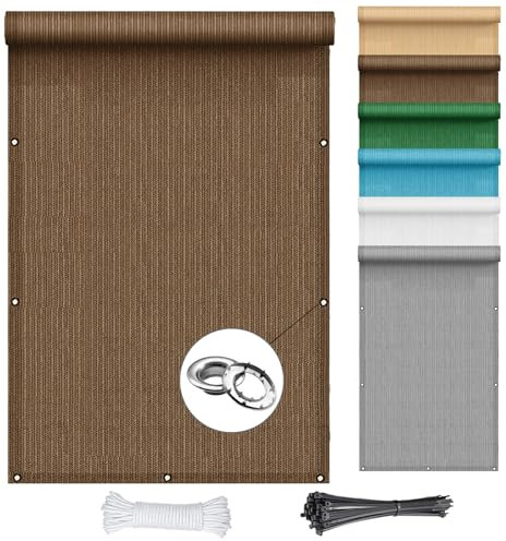 Sonnensegel Rechteckig 2.2 x 3.5 m Rechteckig Atmungsaktiv UV Schutz Balkon Sichtschutz Sonnenschutz Windschutz für Garten Terrasse Camping, Braun