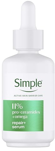 Simple Repair+ 11% Pro-Ceramides + Omega Serum repairing skin care suitable for all skin types for restored and nourished skin 30 ml