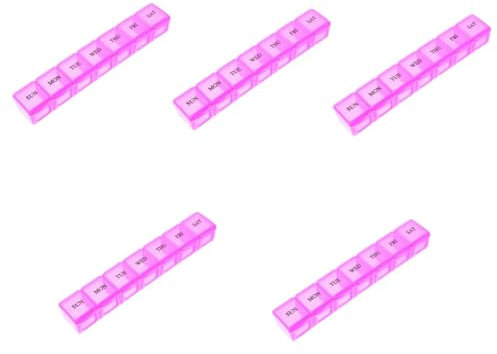 SOLUSTRE 5stücke Reise Organizer Fächer Medikamentenbox Tragbare Pillendose Für Unterwegs Für Tägliche Medikation Und Und Feuchtigkeitsbeständig Und Leicht