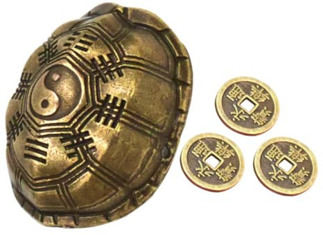 QUMIIRITY Wahrsage-schildkrötenpanzer-skulptur Chinesische Zinklegierungsmünzen Schildkrötenpanzer-Ornament Legierung Glücksmünzen Für Wohndekoration