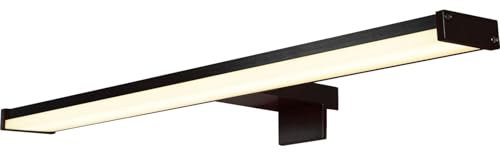 LED Spiegellampe Aluminium Schwarz IP44 Badezimmer Flur 60 cm lang 12 W 862 lm 3000 K warmweiß Spiegel Licht Bilderleuchte Wandlampe Bad FEDOBA