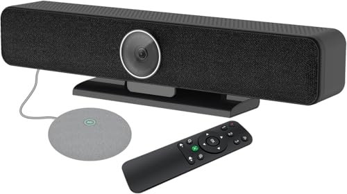 Video Conferencing System Plus 360° Table Top Extension Mic- Ultra 4K Pro Audio and Video Conference Room Camera with 4 Microphone Arrays & Powerful Custom Tuned Speaker