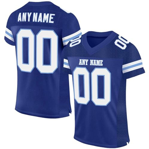 Maillot Personnalisé pour Adulte et Enfant, Homme et Femme Ballon Football Americain Oversize Sport Tee Rugby Shirt Personnalisable avec Nom Numéro L'équipe
