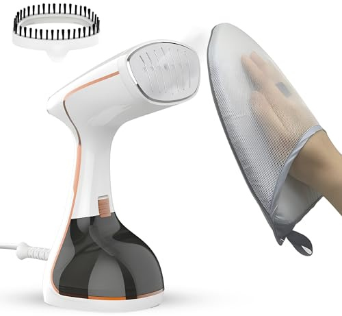 NeatNest Clothes Steamer, Heat Steamer, Garment Steamer For Wrinkle Remover, Portable Steamer With Ironing Glove, 320 Ml Water Tank, Handheld Steamer Clothing For Travel, Office & Home, 1800w, White