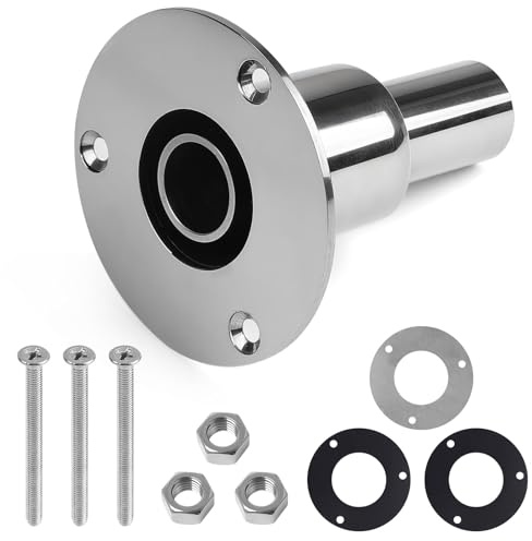 EXLECO Passante Scafo Pelle di Scarico Per Tubo da 24 mm, Raccordo di Scarico Scafo in Acciaio Inossidabile, Tubo di Scappamento per Barca Automobile Camion Riscaldatore Diesel di Parcheggio, Diritto