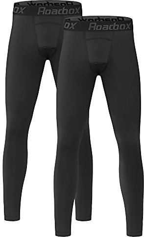 Roadbox Boys Compression Leggings, Youth Athletic Tights Basketball Base Layer Pants, Kids Quick Dry Legging Sports Football