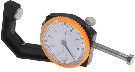 ERINGOGO Misuratore Spessore Analogico con Anvile Piatto Metallo Strumento Portatile per Carta Pelle e Tessuti Display e Precisione Ridotta Errore